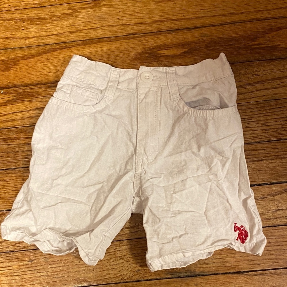 White Boy’s Shorts with Red Polo Logo 100% cotton U.S. Polo Assn.